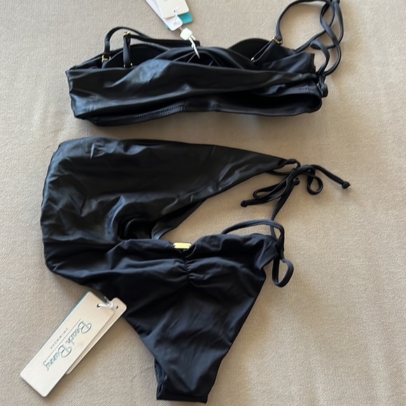 Beach Bunny Chanel Iman Bikini Set Black NWT Various - Picture 8 of 9